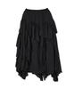 Penfield Boho Chic Diagonal Frill Skirt Black_Fs2Ws90F