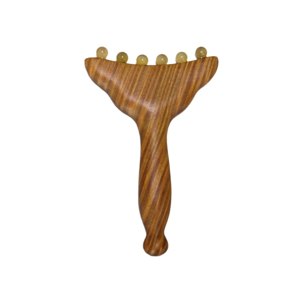 Sandalwood Meridians Massage Comb Copper/Horn Balls Lymphatic Drainage Massager Breast Massage