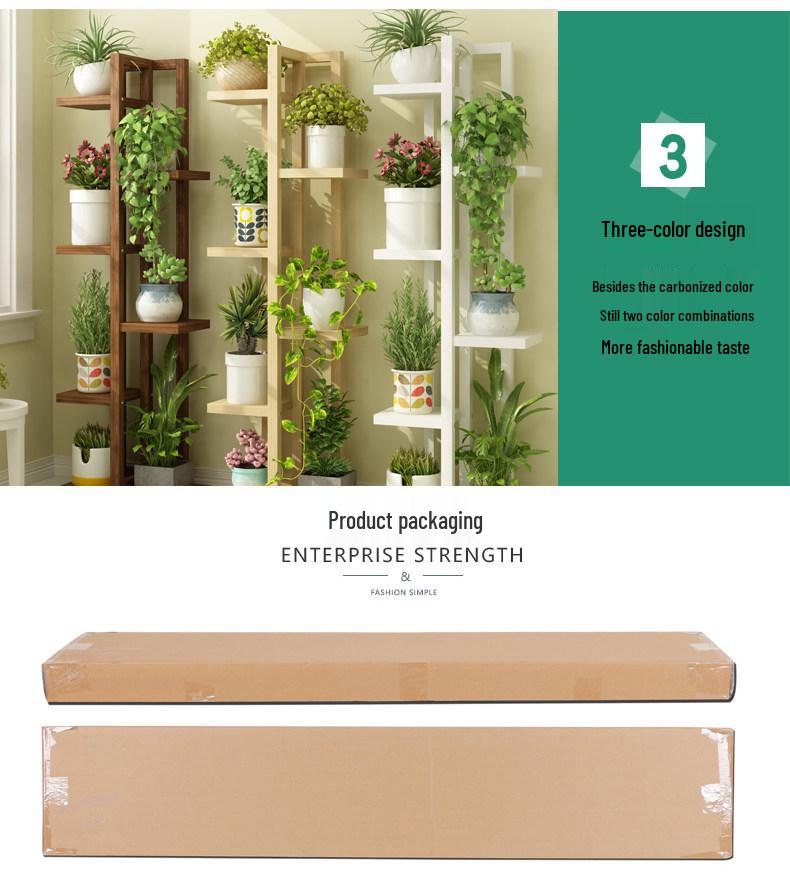 Solid Wood Plant Stand: Floor-Standing Flower Pot Holder for Balcony, Living Room, or Outdoor Space