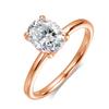 KNOBSPIN D VVS1 Oval Moissanite Rings 4 Prong Setting Classic Trendy Women Engagement Wedding Band GRA Certified 925 Sliver Ring