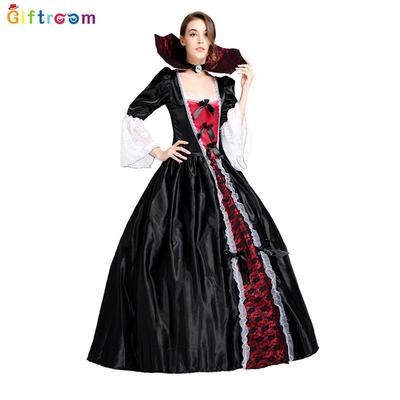 Costume de fête de vacances mascarade vampire femelle magnifique costume de cosplay de cour