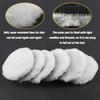 4Inch Wool Polishing Buffing Pads, 6 Pcs, Car Buffer Polisher Kit, Wool Buffing Polisher Wheel, M10 Drill Adapter & Hook And Loop Back