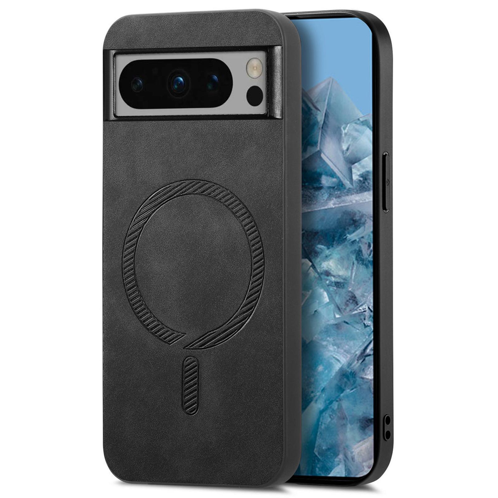 

Кожаный чехол-накладка для Google Pixel 8 Pro с поддержкой MagSafe, приятный на ощупь Black