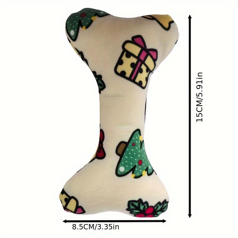 1pcs Durable Plush Bone-Shaped Dog Toy - Squeaky, Chew-Resistant for All Breeds-Perfect for Christmas & Birthday Parties