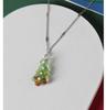 Murano Glass Sterling Silver Christmas Tree Earrings & Necklace Set