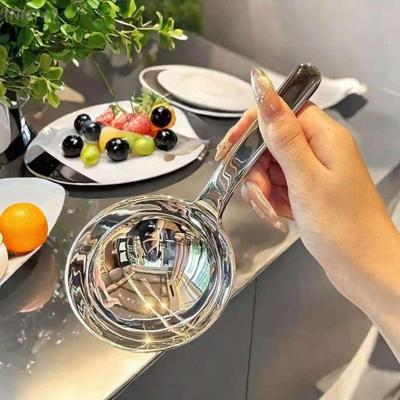Short Handle Deepened Ramen Soup Spoon - 201 Stainless Steel Large Capacity Tablespoon, Kitchen Cooking Soup Utensils