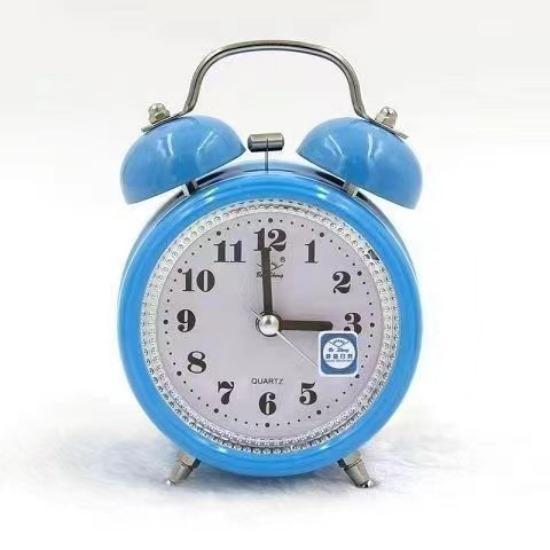 Children's Students Metal Bell Alarm Clock Creative Learning Silent Night Lights Fashionable Classic Loud Bedside Cute Clock Watch