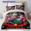 Killer Clown Horror Pattern Bedding Set Quilt Cover Pillowcase Home Decor Gift (1 * Duvet Cover + 2 * Pillowcase, Without Core)