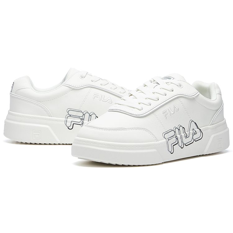 FILA Game Point Synthetic Leather Comfortable Shockproof Breathable Low-Top Sneakers Men sneakers White F12M031303FSW
