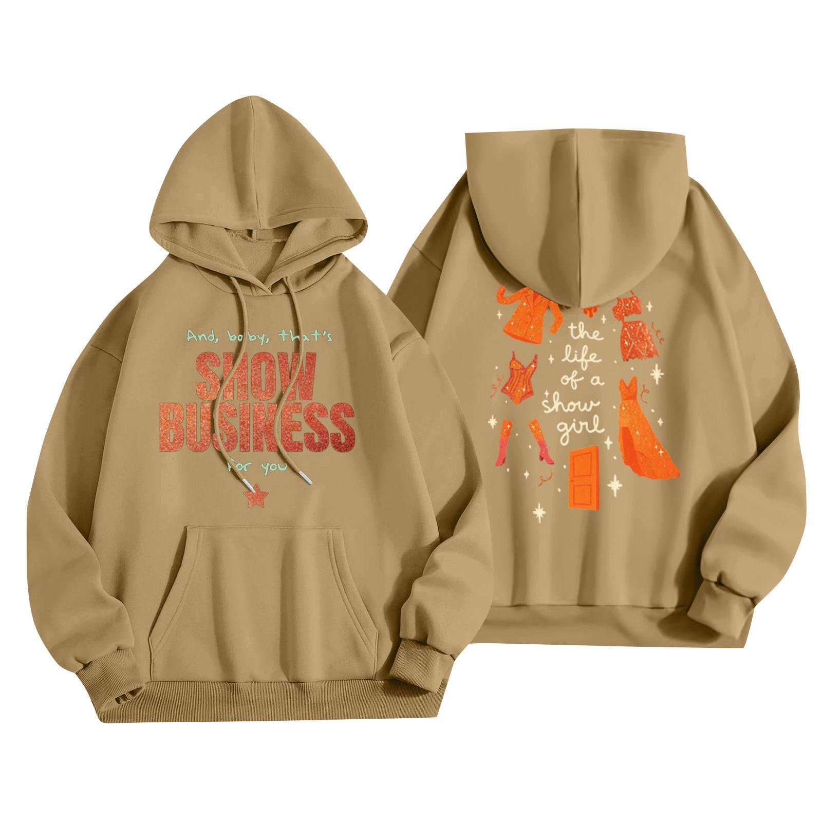 

Женский модный легкий пуловер с длинным рукавом и карманами, худи с принтом S