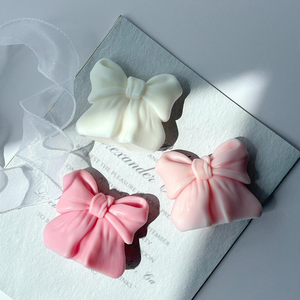 Cross-border Semi-handmade Craftsmanship Can Add LOGO Smokeless Aromatherapy Ornaments Bow Soy Wax Aromatherapy Candle