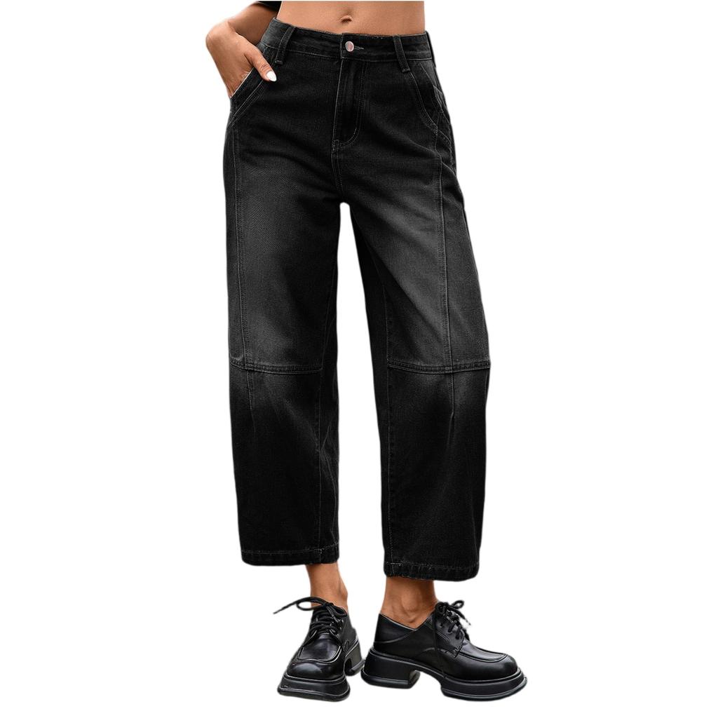 Women's Straight Pants Fashion Casual Pants Nine Point Harlan Pants