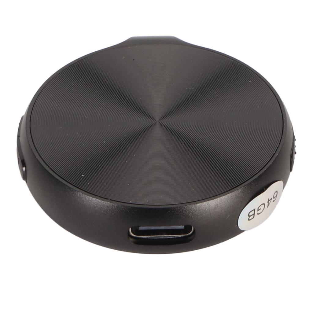 Mini Diktiergerät HD Rauschunterdrückung Sprachaktiviert 64GB MP3 Kleines Aufnahmegerät für Besprechung Schwarz