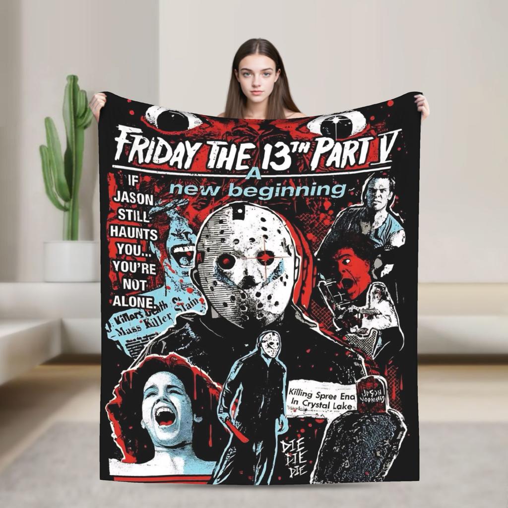 שישי יום שישי ה-13 ג'ייסון וורהיס שמיכה פיקניק פלנל מצעים כיסויים לחוץ חם מותאם אישית DIY איכותי כיסוי מיטה מתנה