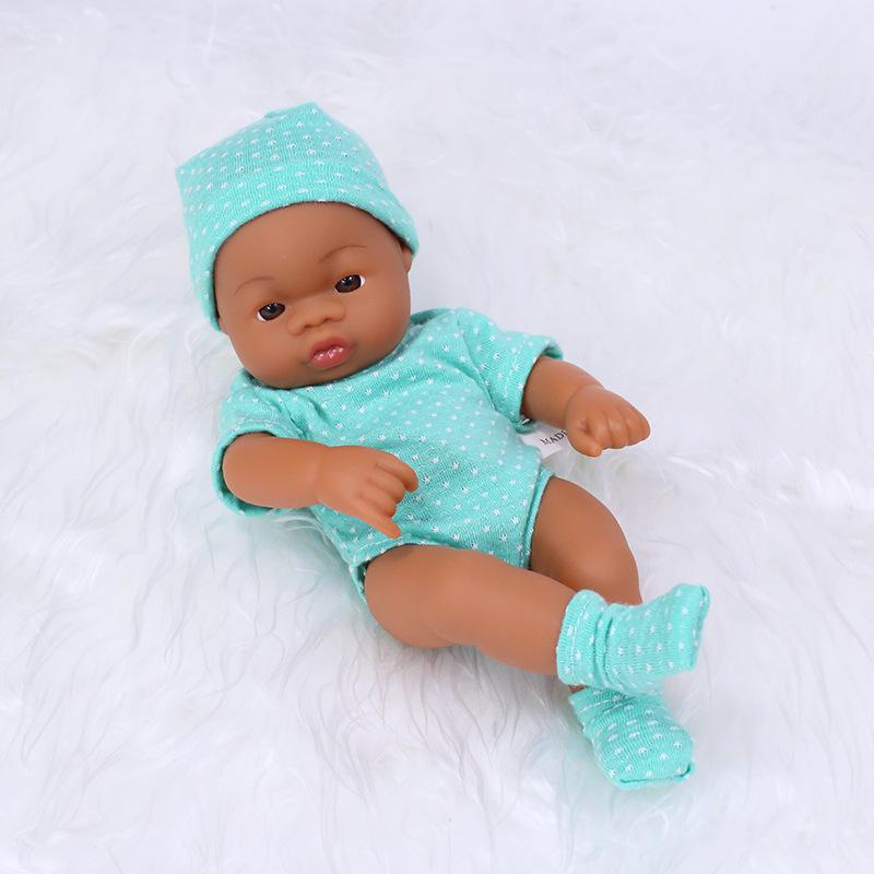 7-Inch Mini African American Baby Doll - Black Soft Vinyl Children's Toy