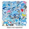 Dolphin & Marine Life Cartoon Stickers - Waterproof Decoration for Cups, Journals, and Luggage (50 Pieces)