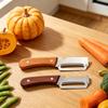 2 Pack Multifunction Stainless Steel Peeler with Thickened Wooden Handle for Kitchen Use Vegetable and Fruit Tool Set