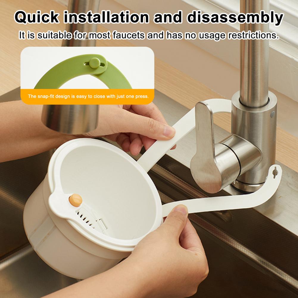 Bohrfreier Wasserhahn-Hängeorganizer Abtropfkorb für Spülbecken Effizientes Freihändiges Spülbecken-Filtergestell