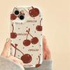Cherry Apple Oil Painting Phone Case, Drop-proof, 17-Pack for iPhone 16 Pro/15/14/13/12