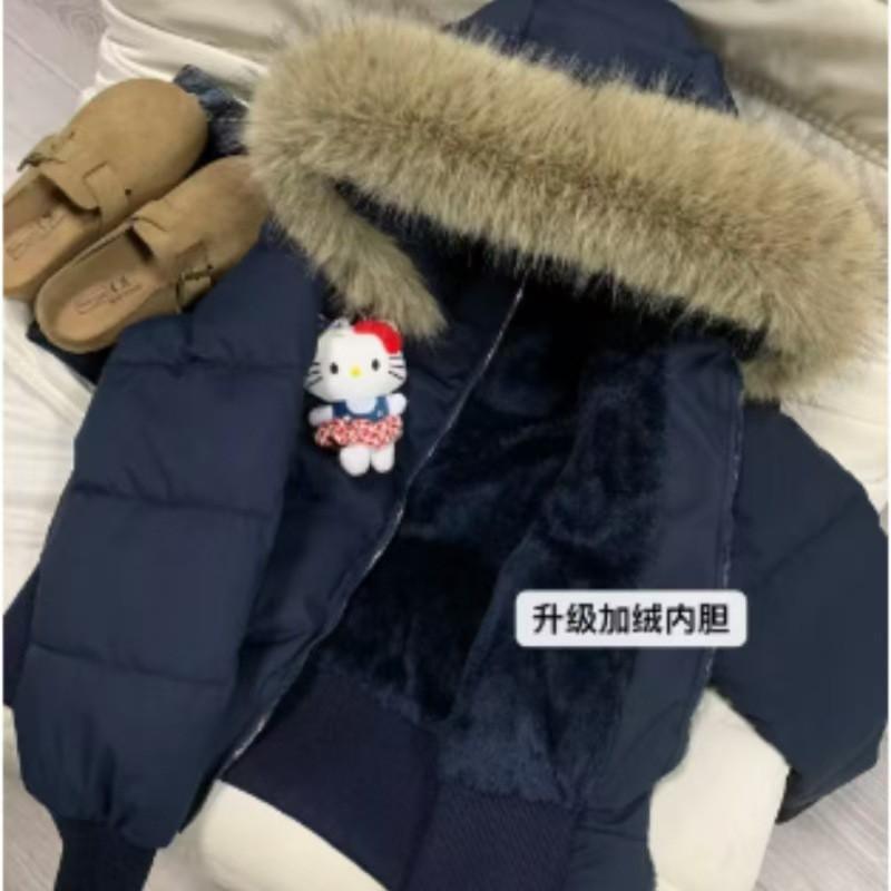 Cappotto invernale da donna in cotone con colletto in pelliccia sintetica, vestibilità slim, spesso, caldo, con cappuccio, parka