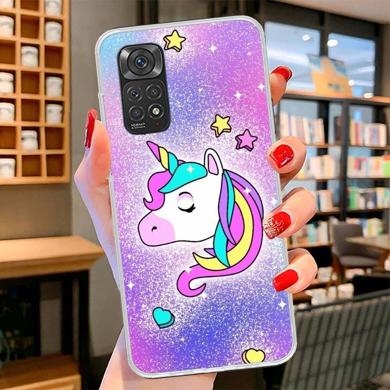 Pink Unicorn Rainbow Cover Phone Case For Xiaomi Redmi Note 15 14 13 12 11 10 Pro Plus 14S 12S 11S 11T 11E 10S Soft Fundas Shell