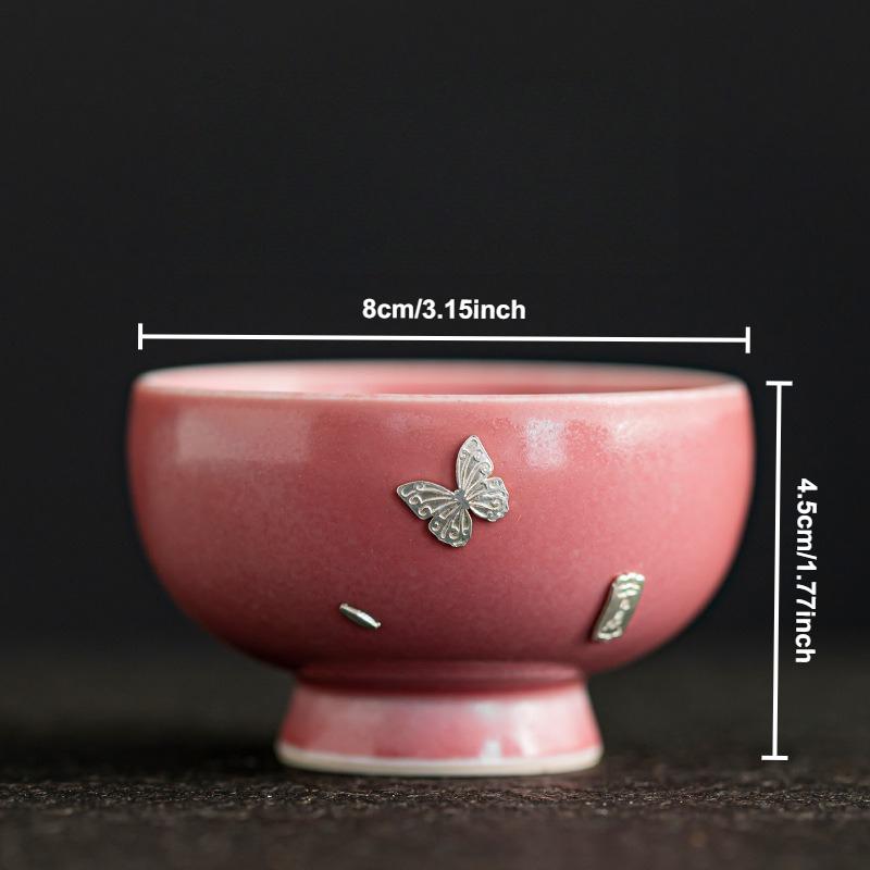 

Kiln-changed Silver Master Cup Ceramic Personal Teacup Chinese Kung Fu Teaware Handmade Household Tasting Bowls Vintage Tea Set