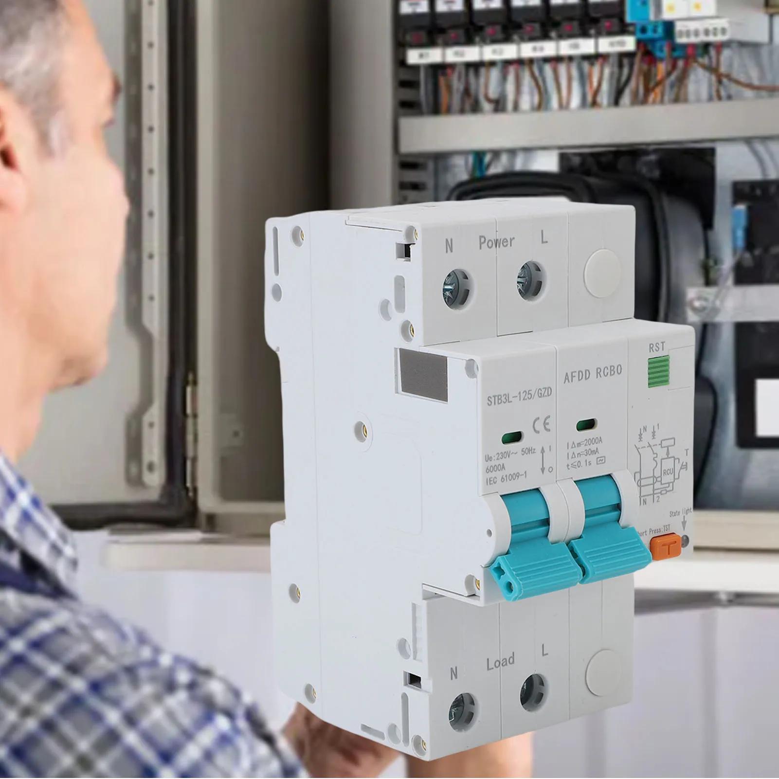 

Пристрій захисту від дугового замикання AFDD 2P RCBO RCCB Автоматичний вимикач Захист від перевантаження Витоку на землю Короткого замикання 40A