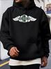 Heavyweight Hoodie - Black Pullover Sweatshirt with MORGAN Wing Graphic