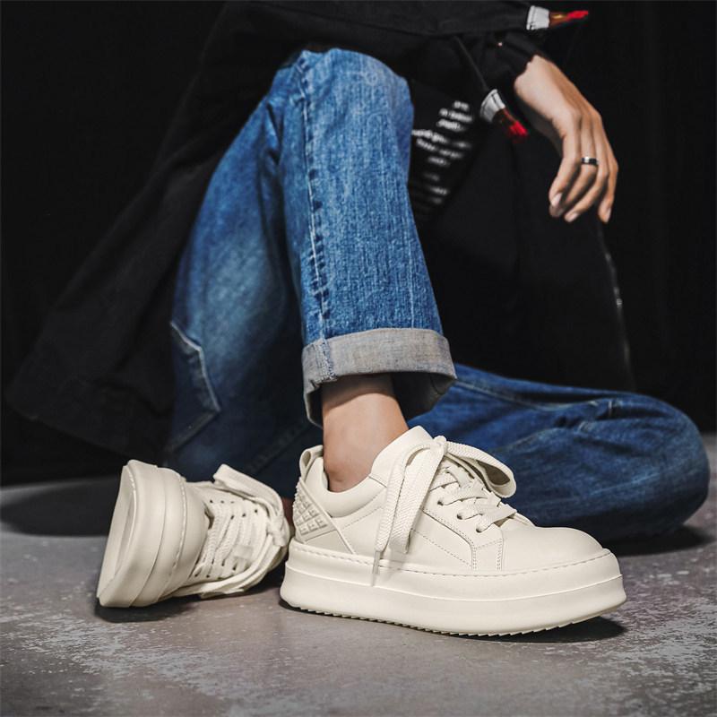 Niche Retro Classic Board Shoes College Style Men'S Thick-Soled Big Head Inner Height Increase Casual Trendy Shell Head Bread Shoes