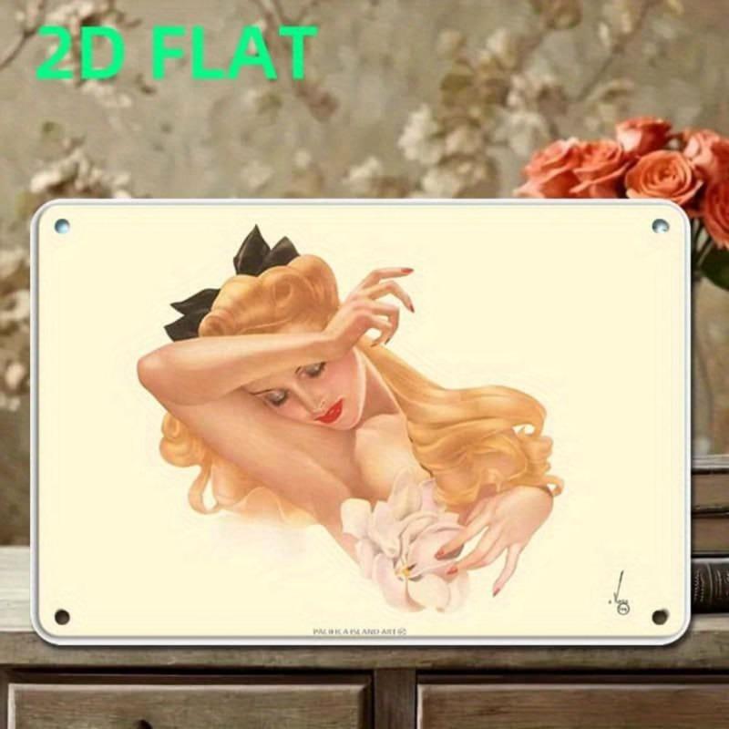 Pin-Up Girls Tin Sign, Retro Metal Wall Art