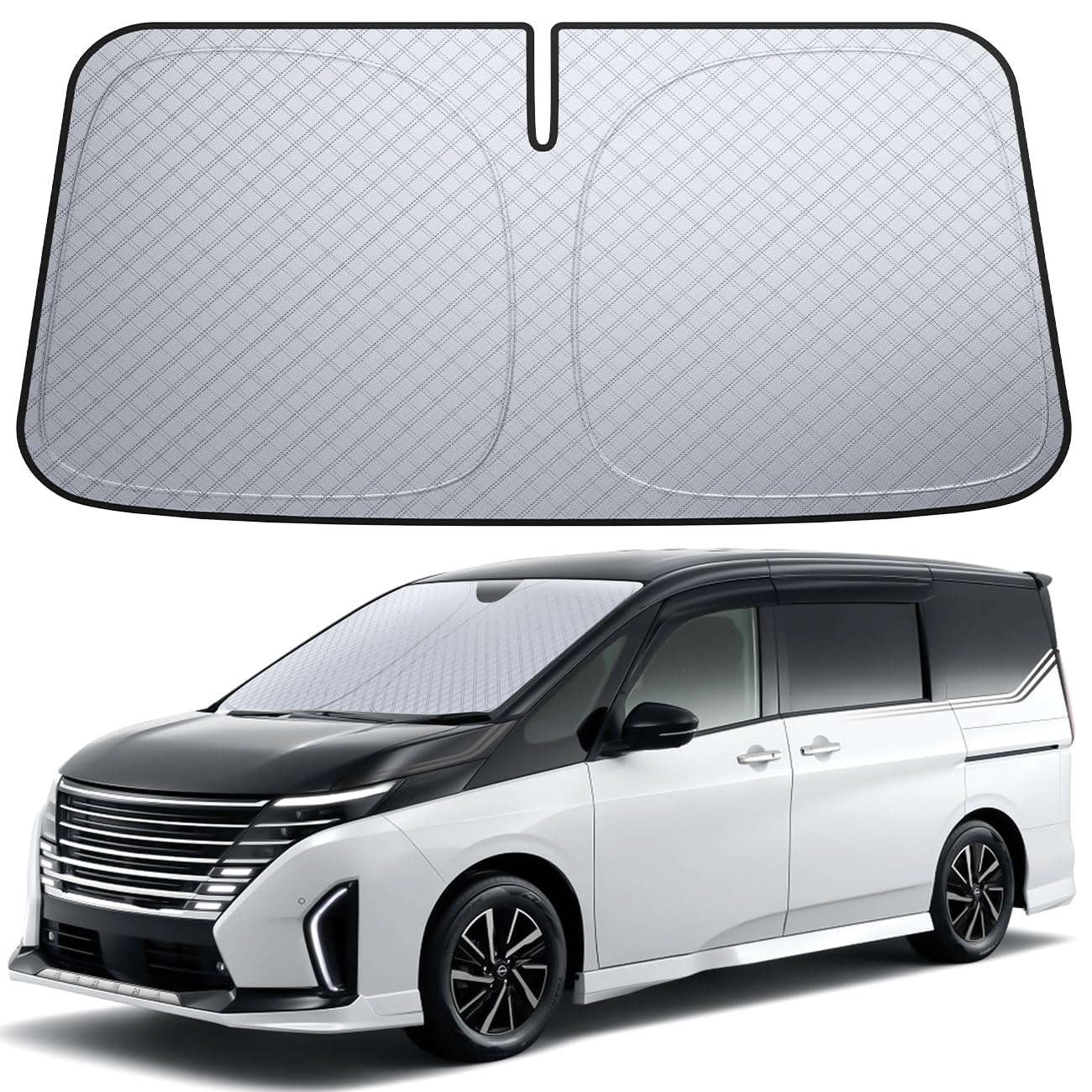 

Insulation Lamicall Nissan Serena C28 Windshield Car Sun Car Front Foldable Car Car Light Heat UV UV Front Scratch Insulation Heat with Storage Pouch