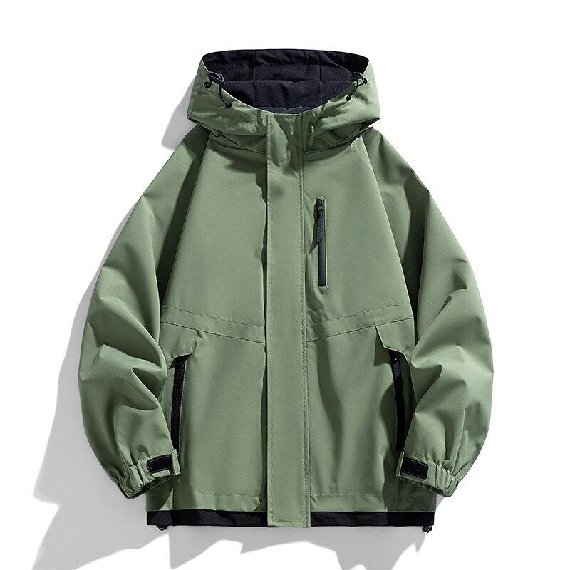 Spring Men's Windproof Waterproof Jackets Outdoor Loose Casual Couple Outwear Male Japan Style Hooded Zippers Jacket