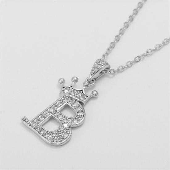 Pendant Necklace Crown 26 Letter Jewelry Sparkling Cubic Zirconia Choker Necklace Birthday Gift