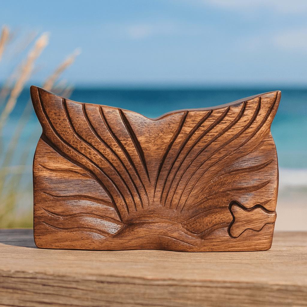 Wooden Puzzle Box - Whale Tail Fin