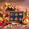 50 Thanksgiving PET Transparent Waterproof Cartoon Stickers Autumn Harvest Festival Celebration Pumpkin Turkey DIY Stickers