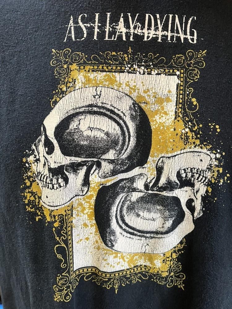 Vintage AS I LAY DYING SKULLS BAND T-Shirt MENS XL 2005 Black Tim Lambesis Unisex T-Shirt XXXL