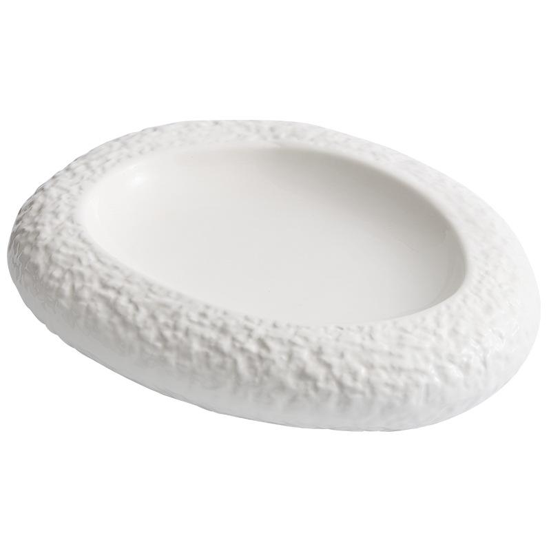 Artistic Ceramic Rock Pattern Plate: Irregular, High-End Design for Creative Cuisine In Hotels and Private Kitchens