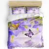 Butterfly Flower Purple Bedding Set 3pcs Boys Girls Duvet Cover Pillowcase Kids Adult Quilt Cover Double Bed Set Home Textile