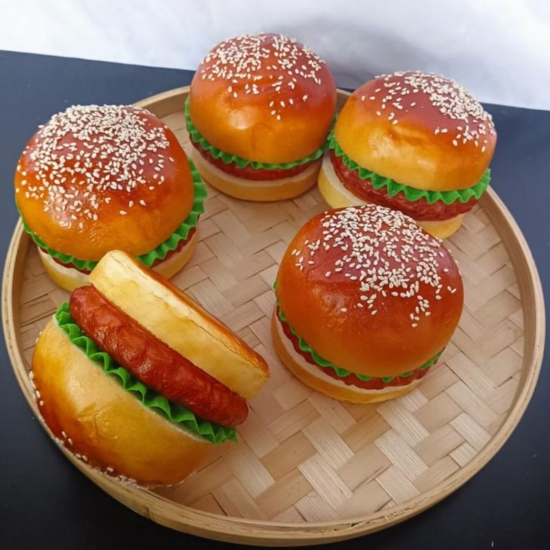 Artificial Hamburger Model Realistic PU Simulation Burger Food Decoration For Restaurant Display And Home Decoration