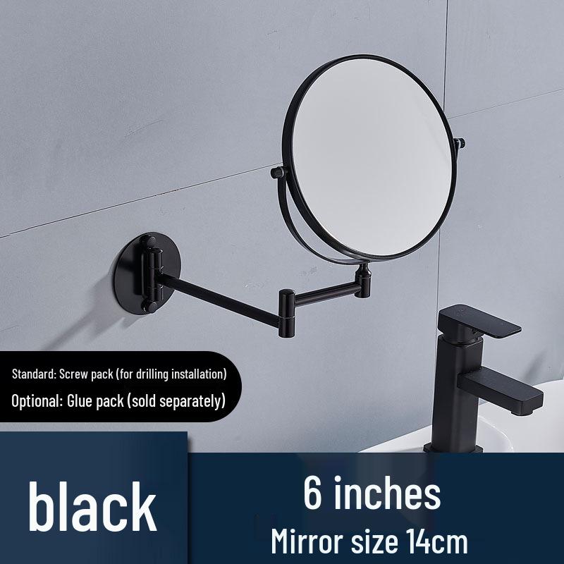 Wall-Mounted Rotating Double-Sided Vanity Mirror with Magnification
