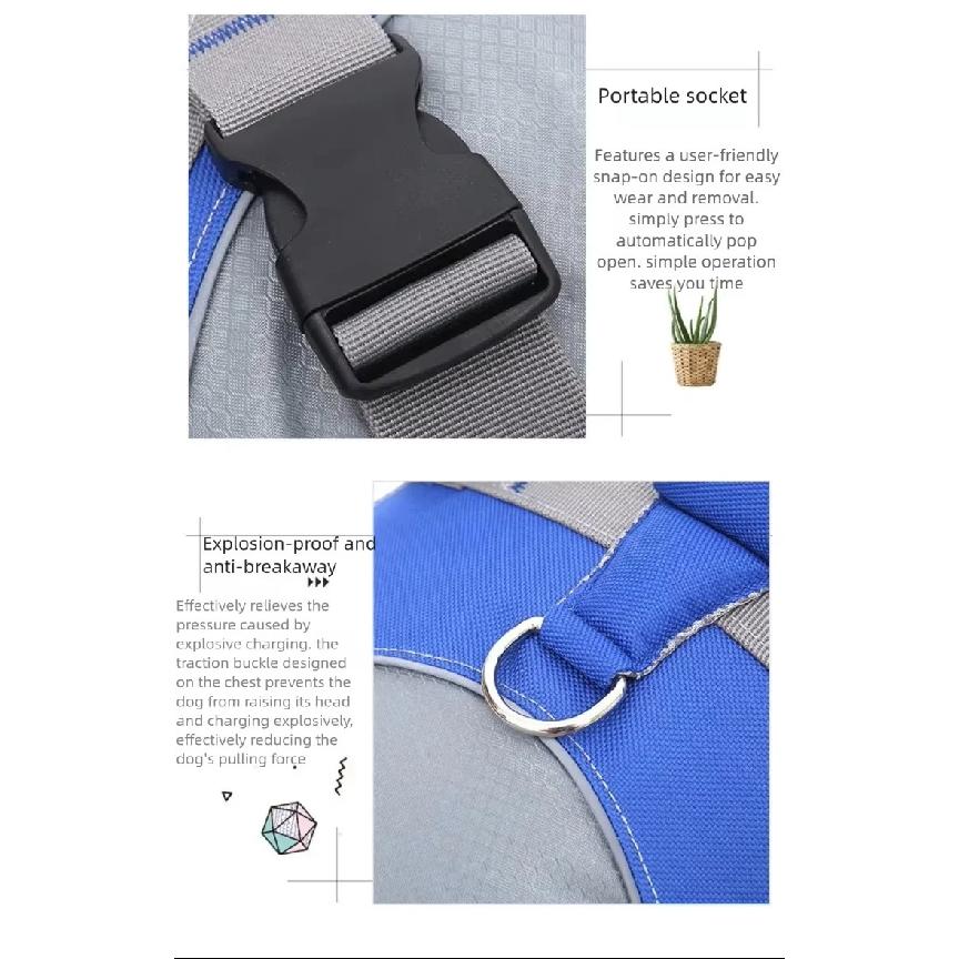 Reflective Dog Life Jacket Adjustable Breathable Pet Safety Vest Enhanced Buoyancy Oxford Cloth Swimming Clothes Beach