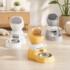 Press Type Automatic Pet Feeder Large Capacity 2pcs Set With Stainless Steel Bowl Space Interactive Feeder Plastic For Cats Dogs