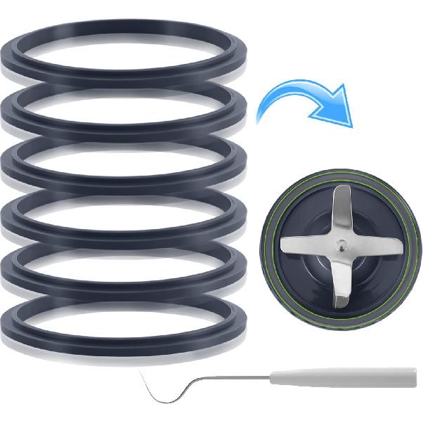 Pack of 6 Replacement Parts Gaskets with Lip Compatible with 900w NutriBullet Extractor Blender