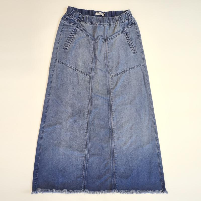 

Юбка-трапеция из денима с градиентом в американском стиле: Весна/Осень Повседневная Элегантность 2024 XXL