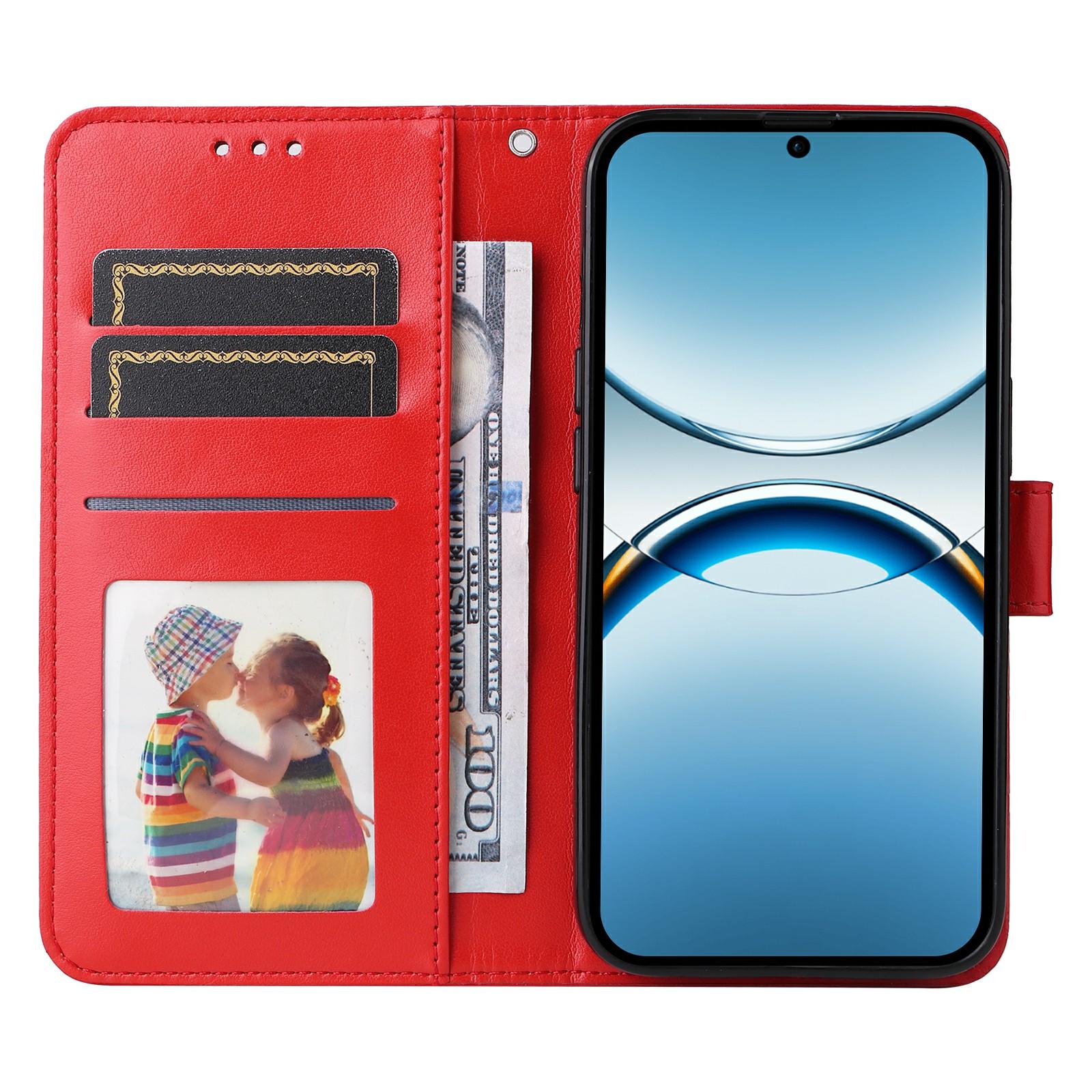 

For Oppo Find X8 5G Case Sunflower Imprint Leather Wallet Phone Cover Red