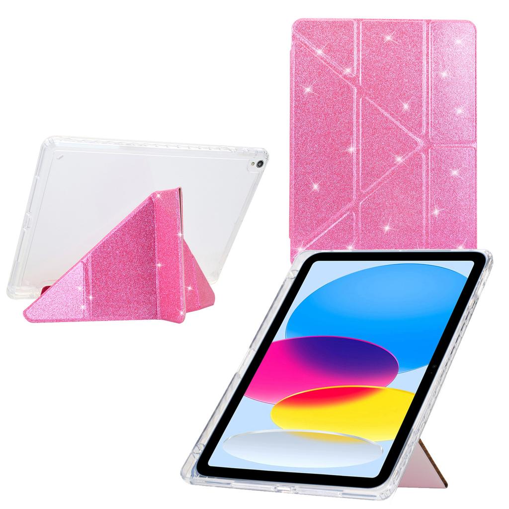Applicable to iPad Pro 11 tablet leather case, Samsung Tab S9FE glitter three-fold bracket anti-drop case Xiaomi 7