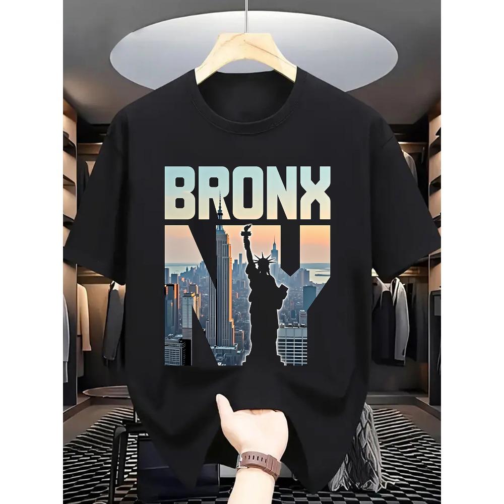 Bronx printed T-shirt men's casual short-sleeved T-shirt summer style