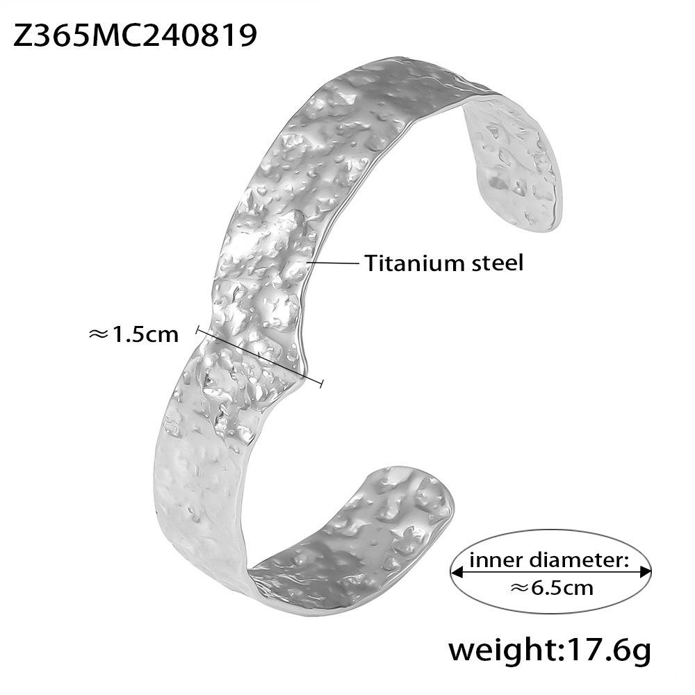 18K Gold-Plated Titanium Steel Open Karst Bracelet - European & American Light Luxury Jewelry