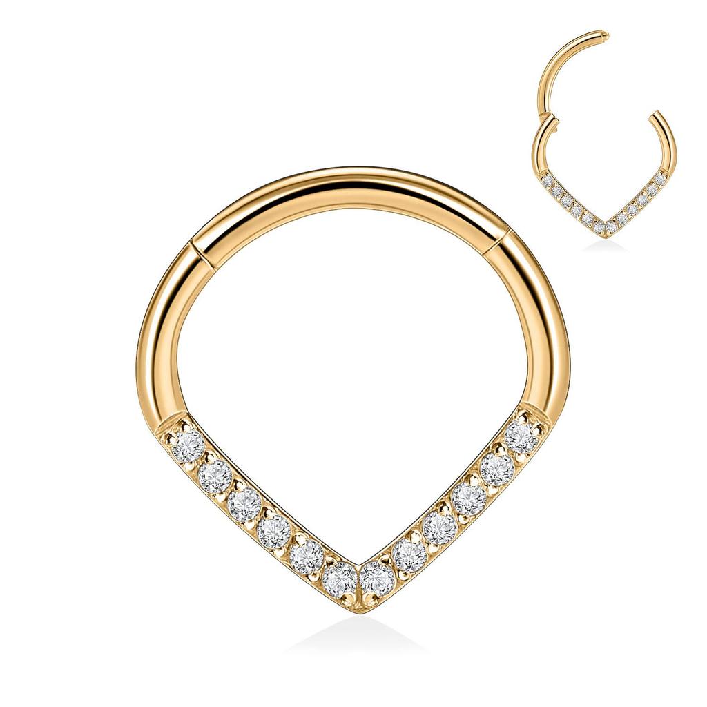 Heart Hinged Nose Ring Hoop Teardrop Septum Hoop Conch Daith Helix Ring Hoops Rook Tragus Ring Lip Ring Cartilage Earrings Hoop