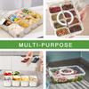 1pc Large 8-Compartment Transparent Snack Box with Lid and Handle,Portable with Grip, Ideal for Lunch, Parties, Camping
